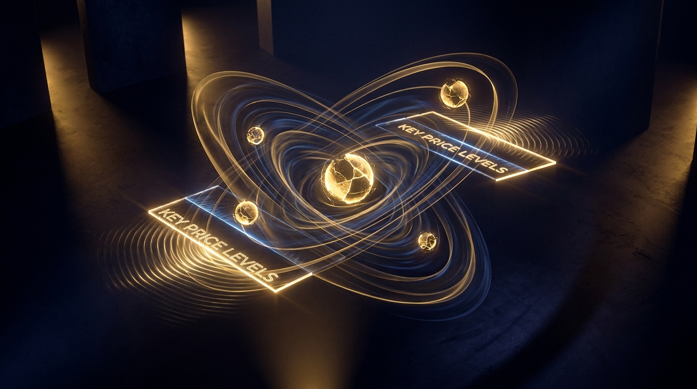 Combined gamma and delta exposure creating gravitational field at key levels