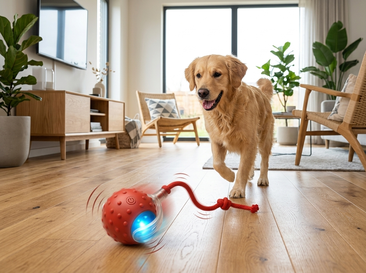 Seroda TurboTail™ interactieve hondenbal in actie