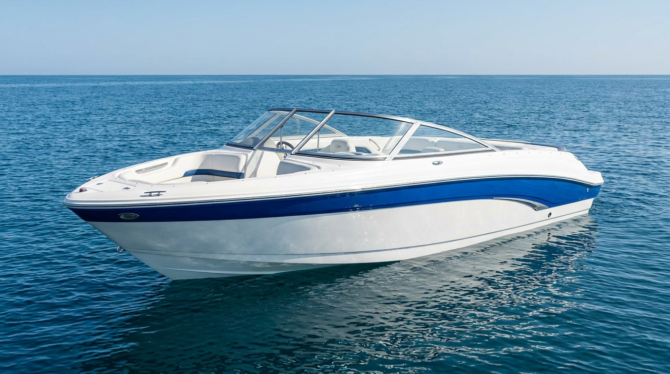 Runabout boat on the water