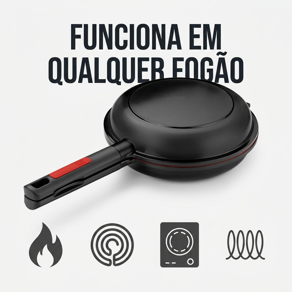 DuploChef Pro compatível com gás, elétrico, vitrocerâmica e indução