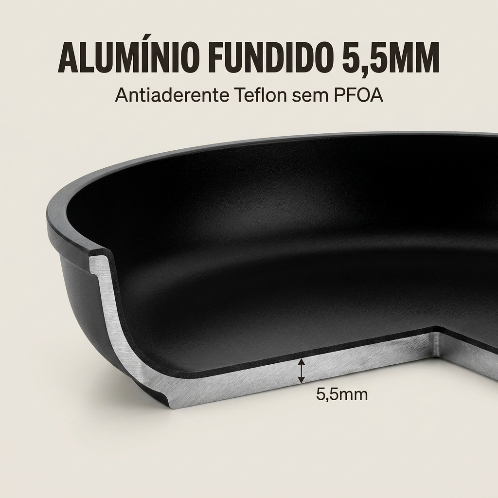 Alumínio fundido 5,5mm com revestimento antiaderente sem PFOA