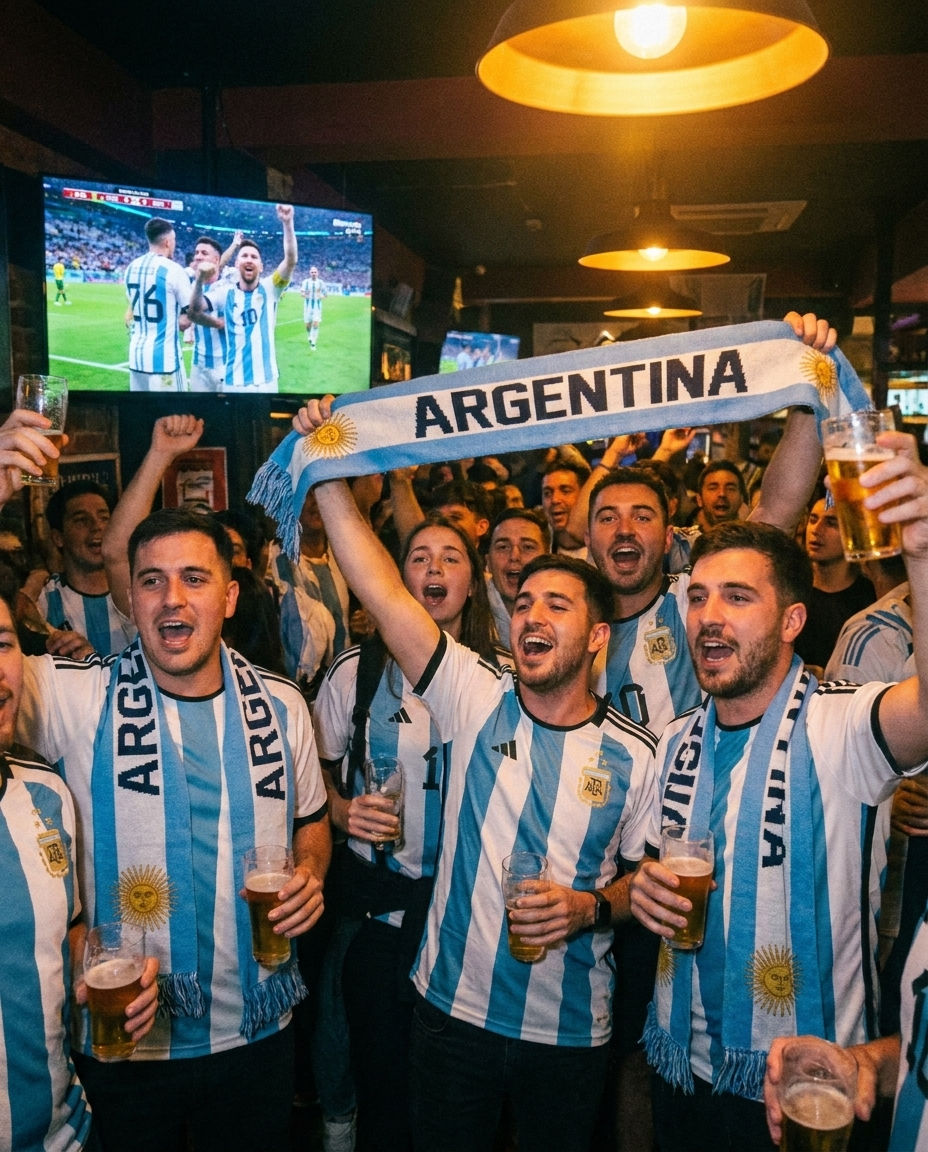 Argentina fans watch party