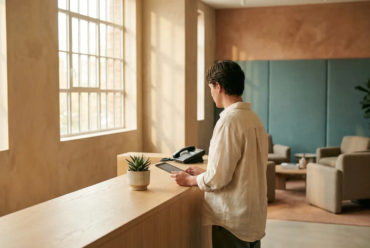 Bright professional reception area