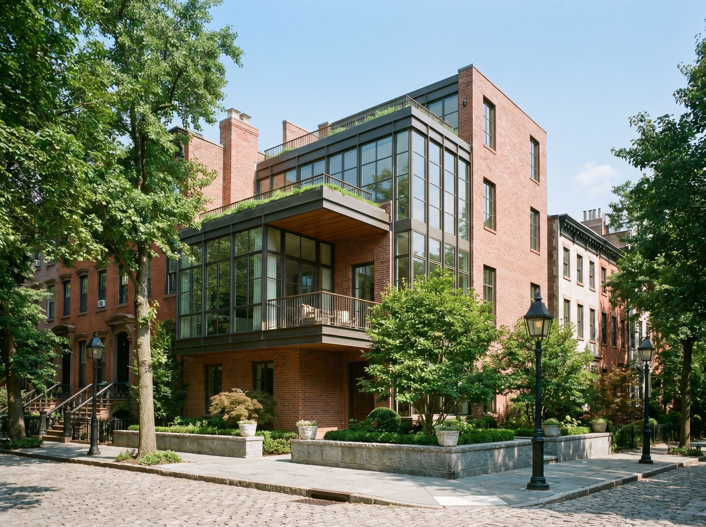 Modern townhouse exterior