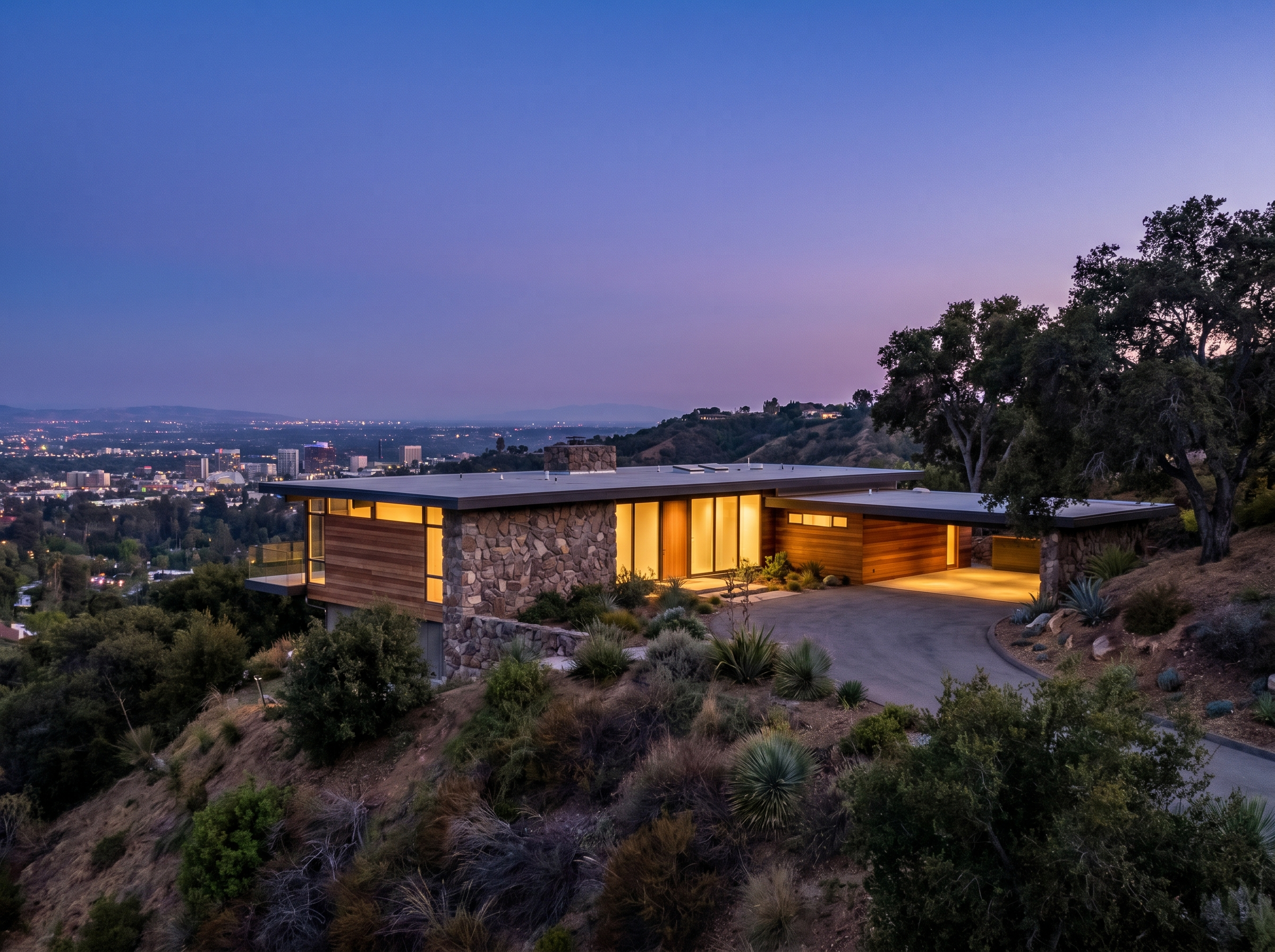 Mid century modern hillside home
