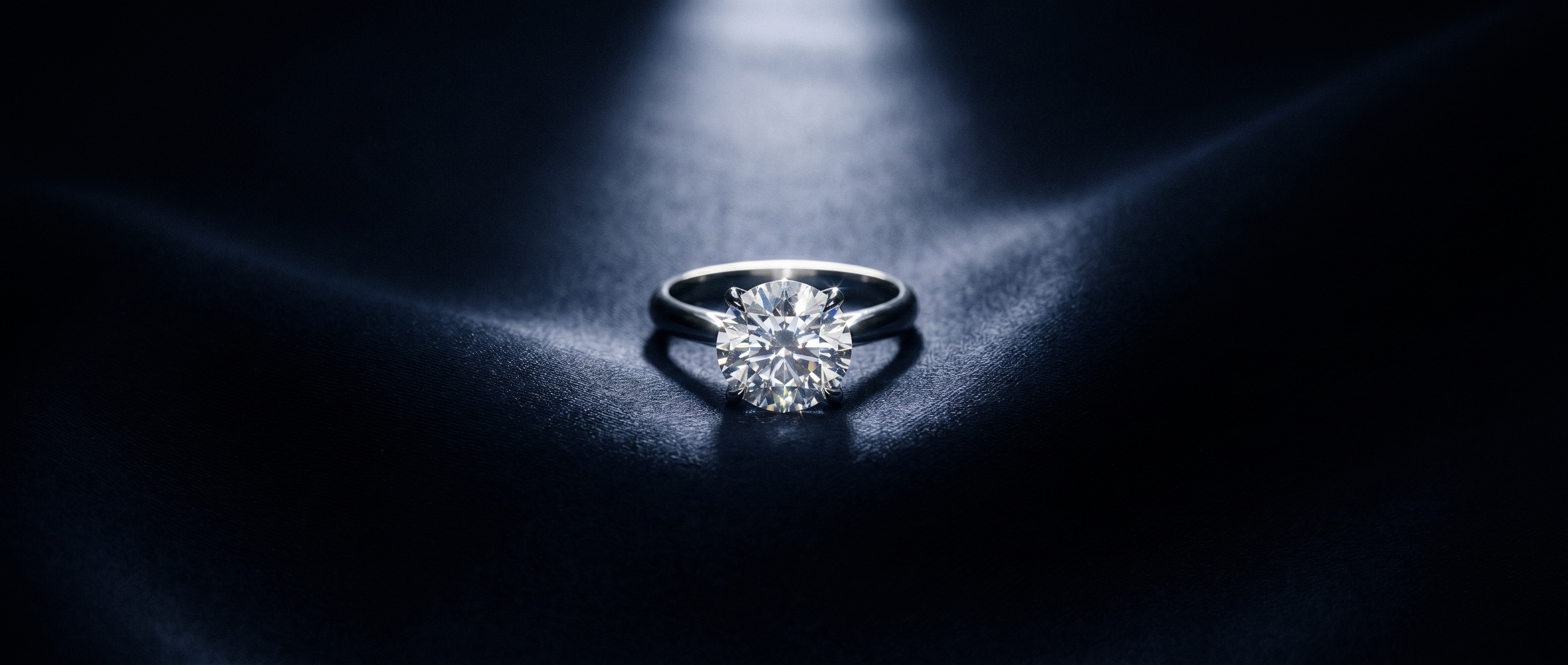 Diamond ring on silk
