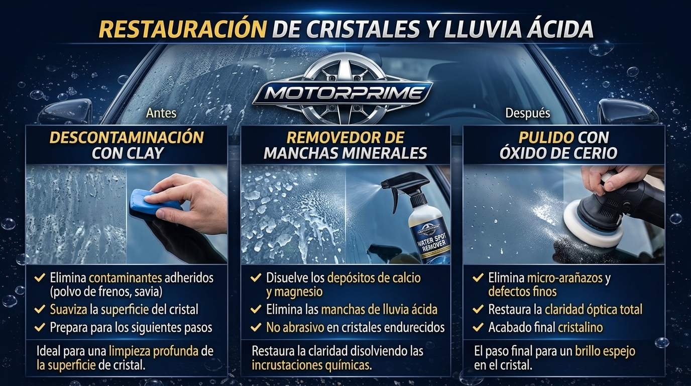 Infografía RESTAURACIÓN DE CRISTALES Y LLUVIA ÁCIDA MotorPrimeCare