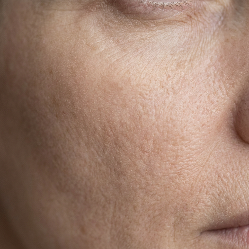 Close-up of dull, tired skin