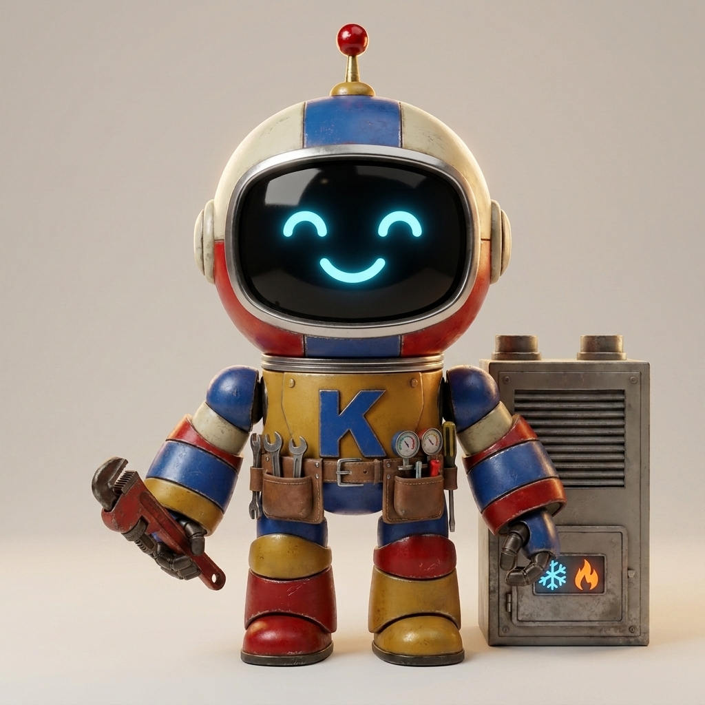 Kivik mascot as an HVAC technician