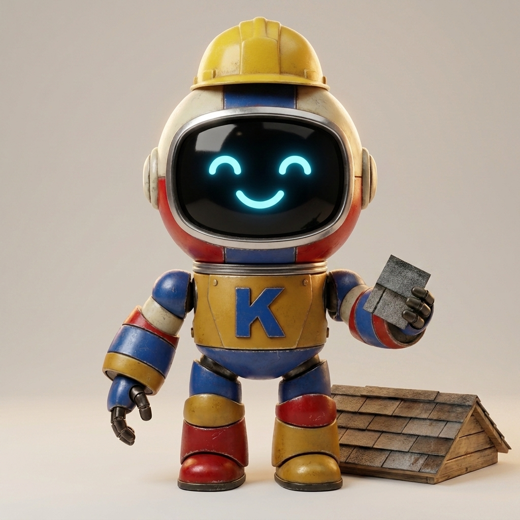 Kivik mascot as a roofer