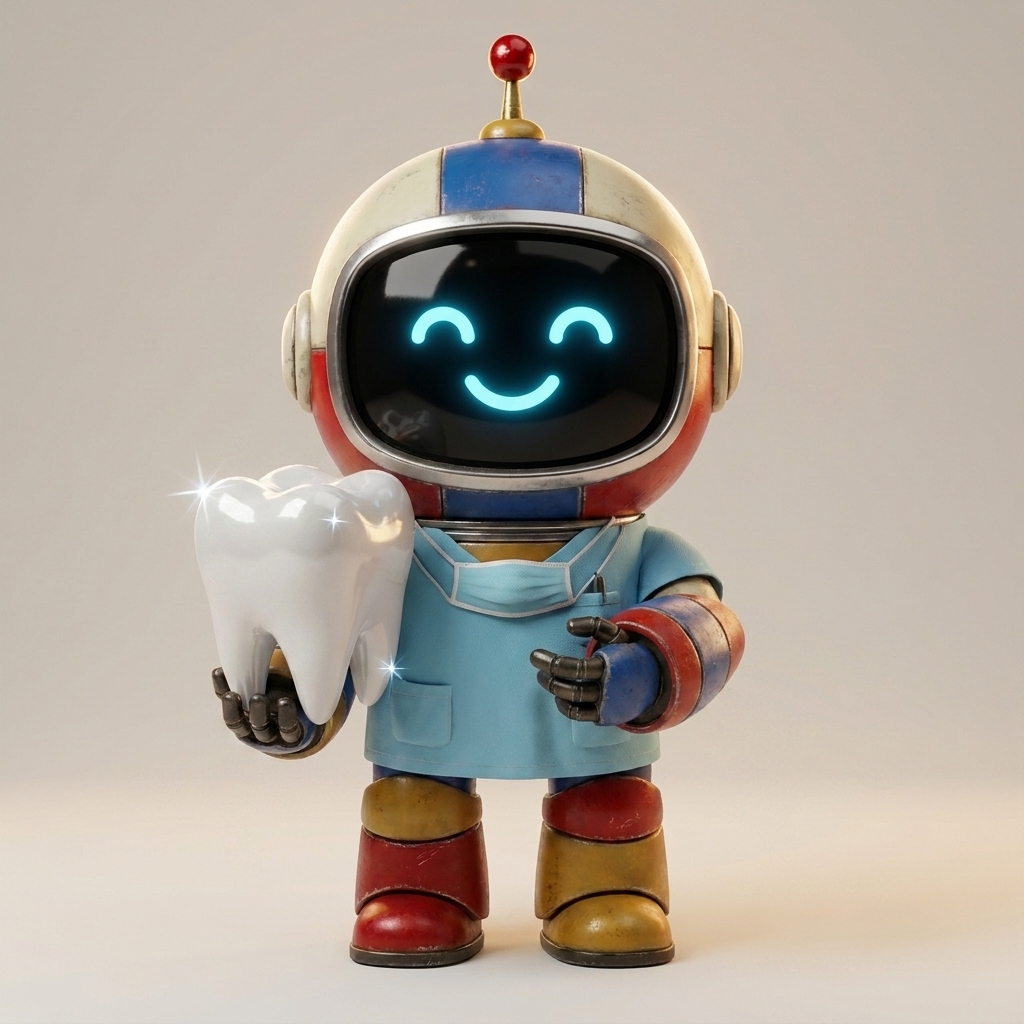 Kivik mascot holding a tooth