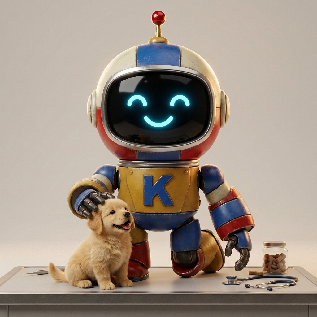 Kivik mascot with a puppy