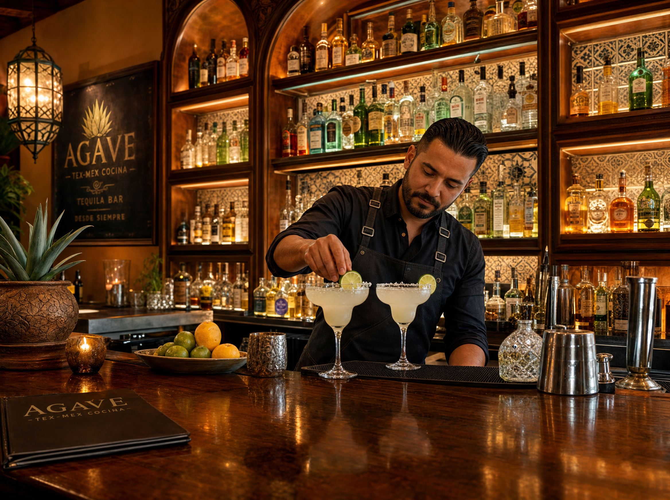 Craft cocktails at the bar