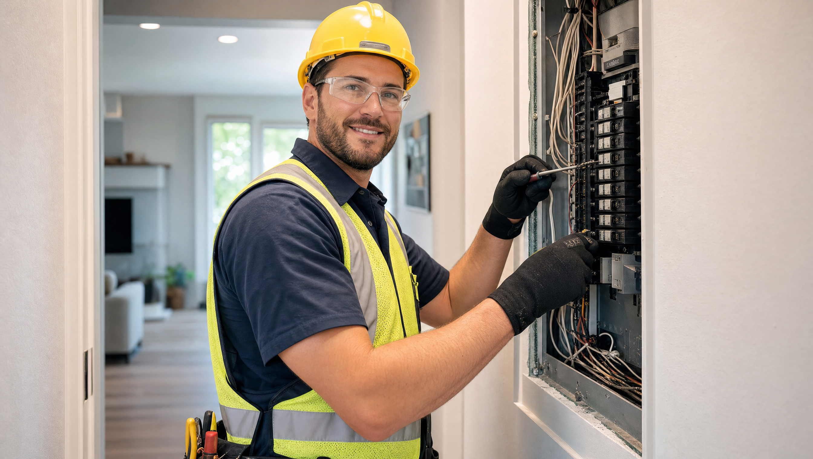 Electrician at work