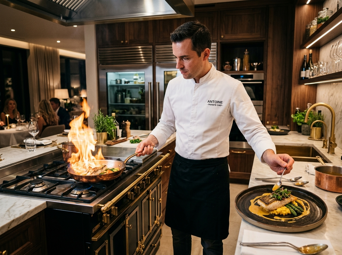 Private chef cooking