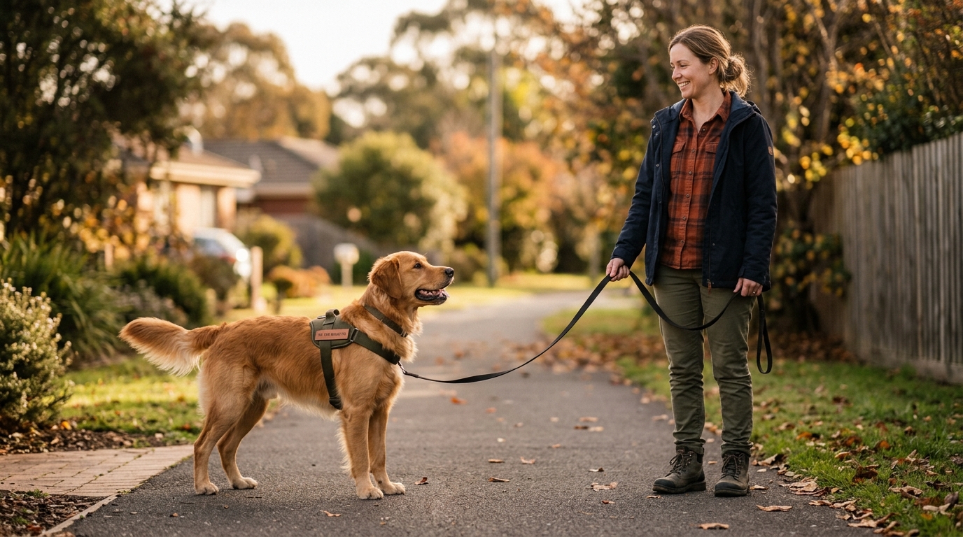 dog calm on lead — The Toe Beans Co dog training Sydney