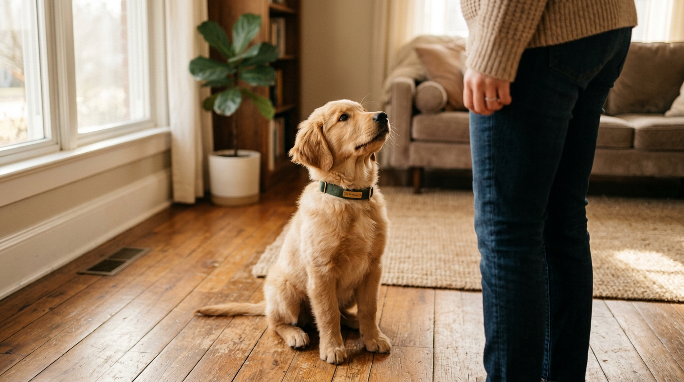 puppy heel nipping freeze method — The Toe Beans Co dog training Sydney
