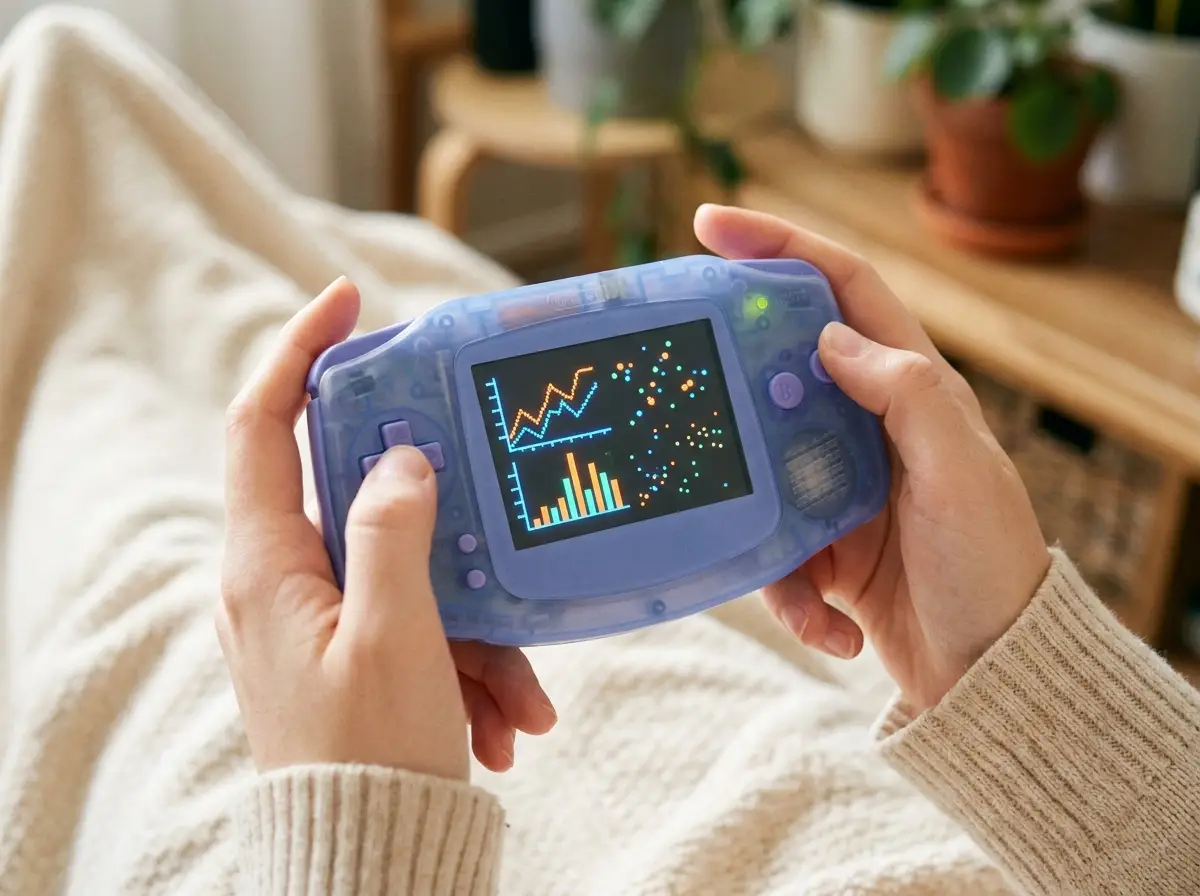 Hands holding the Aiporate handheld console