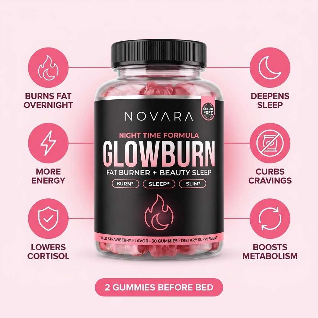 GlowBurn benefits — burns fat overnight, deepens sleep, more energy, lowers cortisol, curbs cravings, boosts metabolism