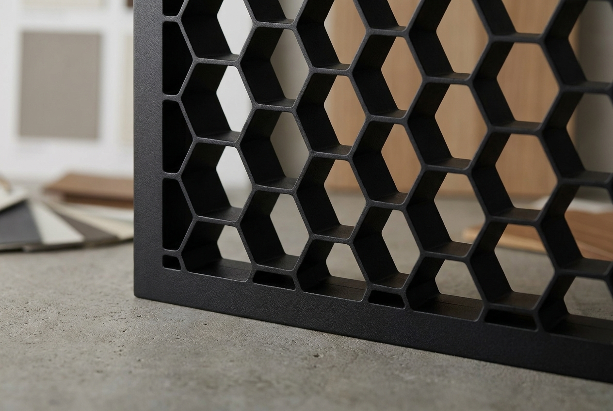 Honeycomb Partition — Matte Black Finish