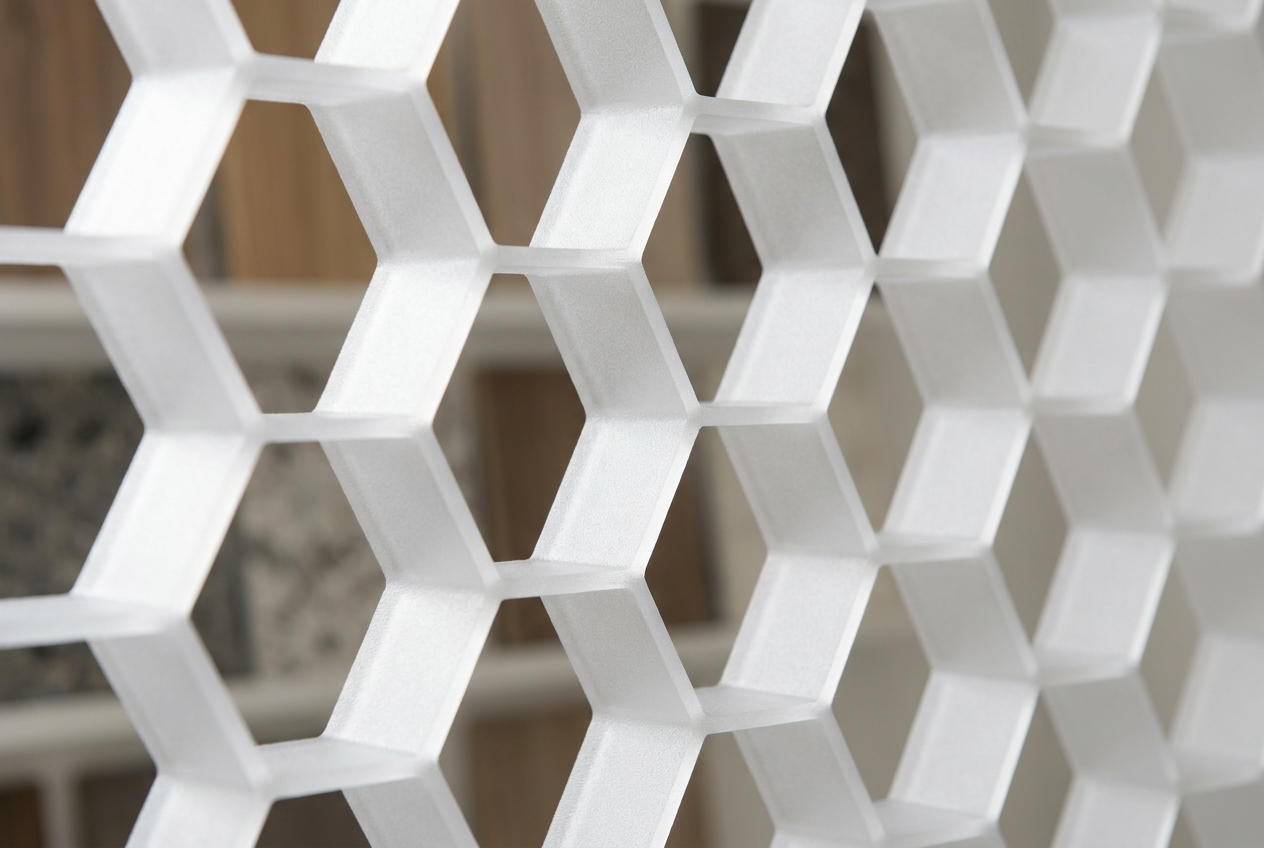 Honeycomb Partition — Frosted White Finish
