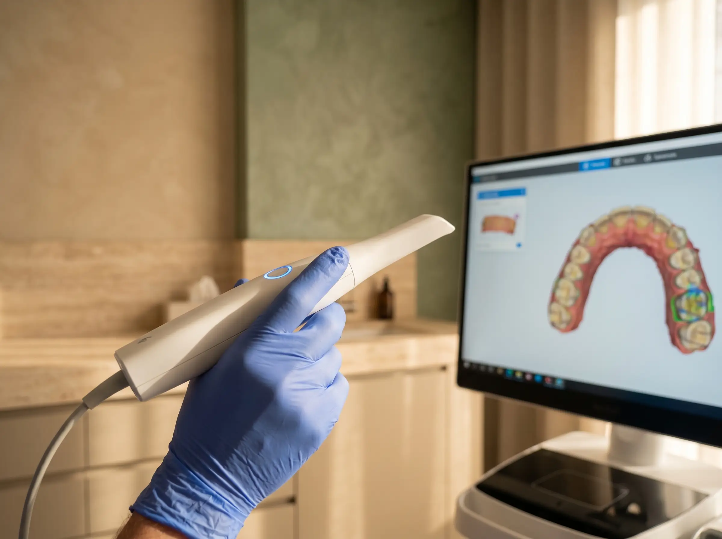 Scanner intra-oral em uso