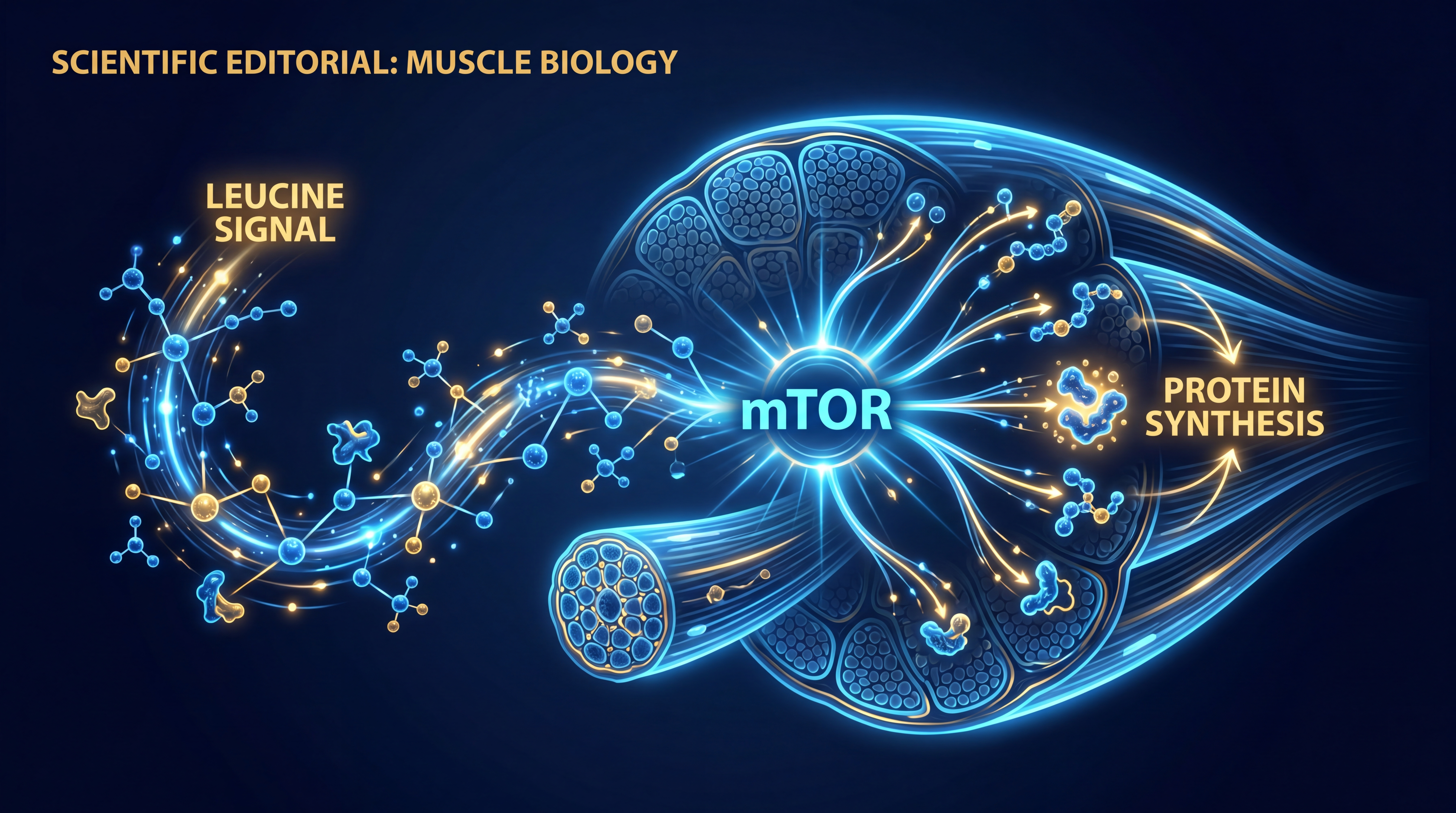Scientific illustration of the muscle response pathway