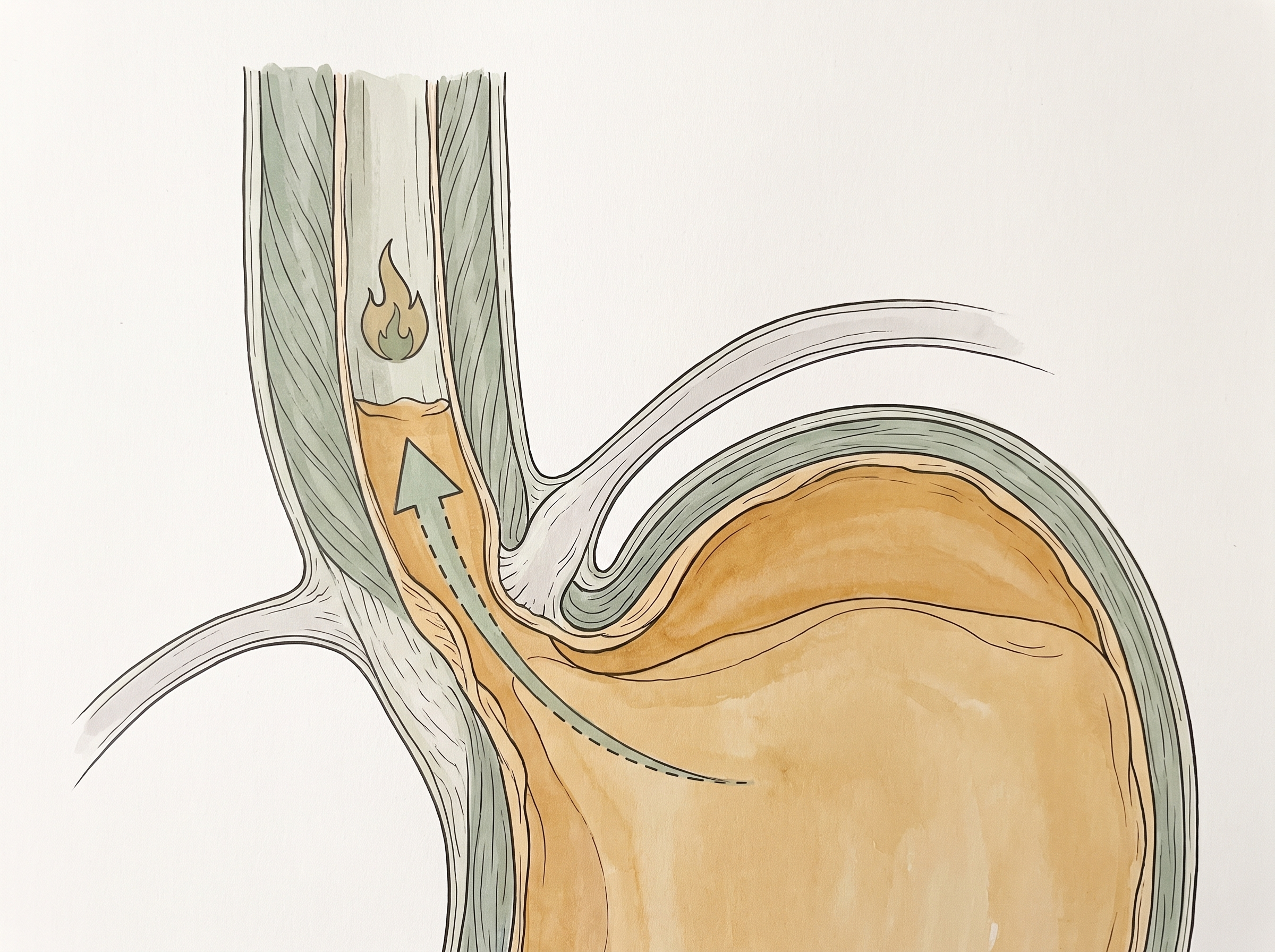 Anatomie-Zeichnung der betroffenen Körperregion bei "brulure estomac tous les jours"