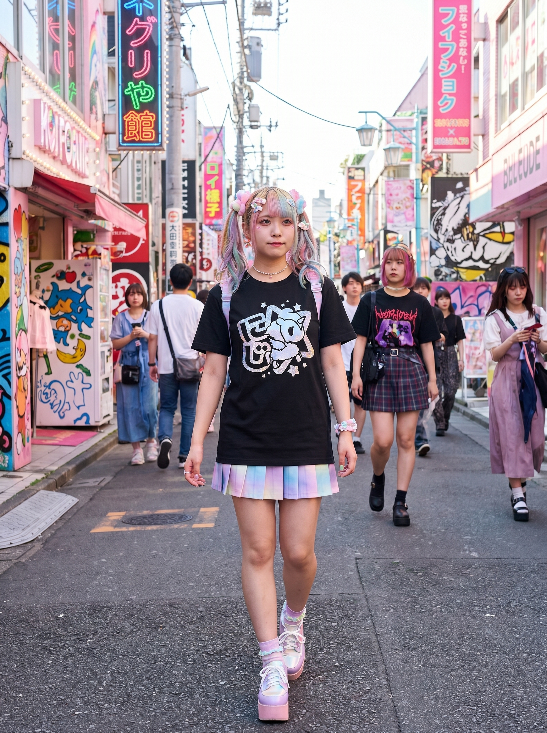 Kawaii J-Fashion lifestyle — colorful Harajuku Tokyo street style