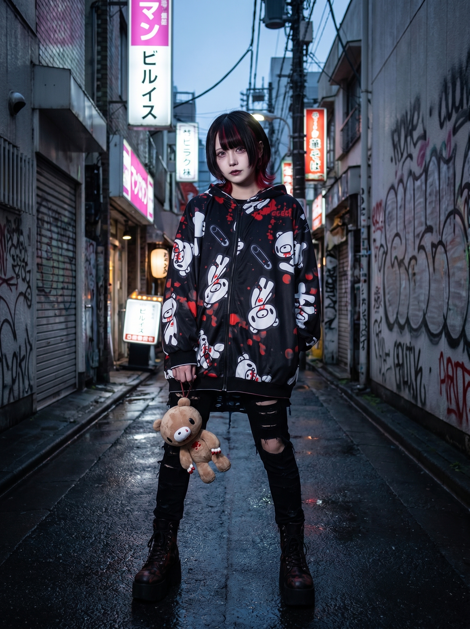 Gloomy Bear x Sophie Powers Candy Tee ACDC Rag yami kawaii dark Tokyo alley