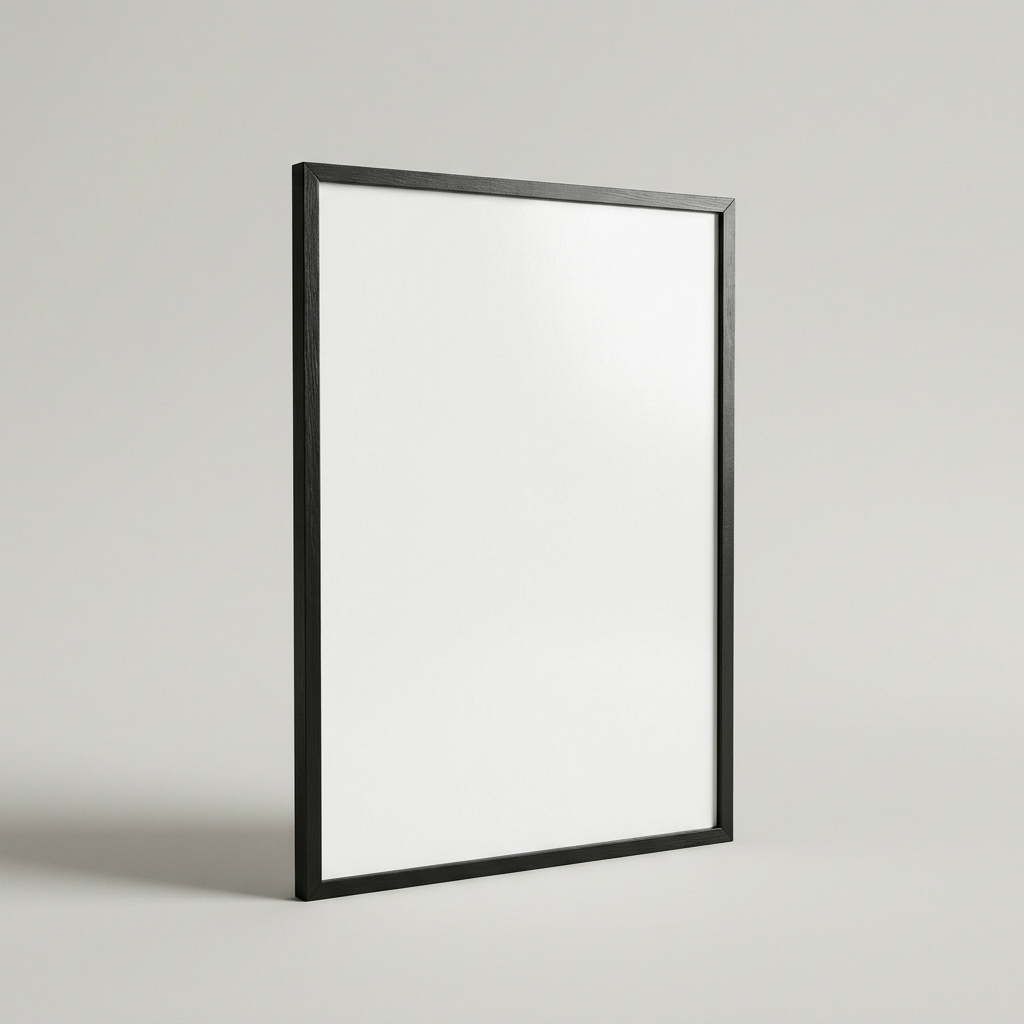 Póster de papel semibrillante clásico con marco de madera