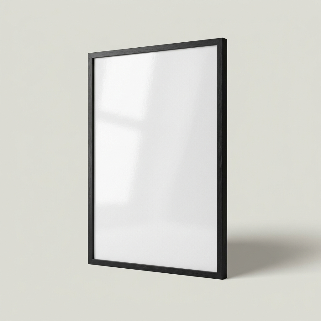 Póster de papel semibrillante prémium con marco de madera