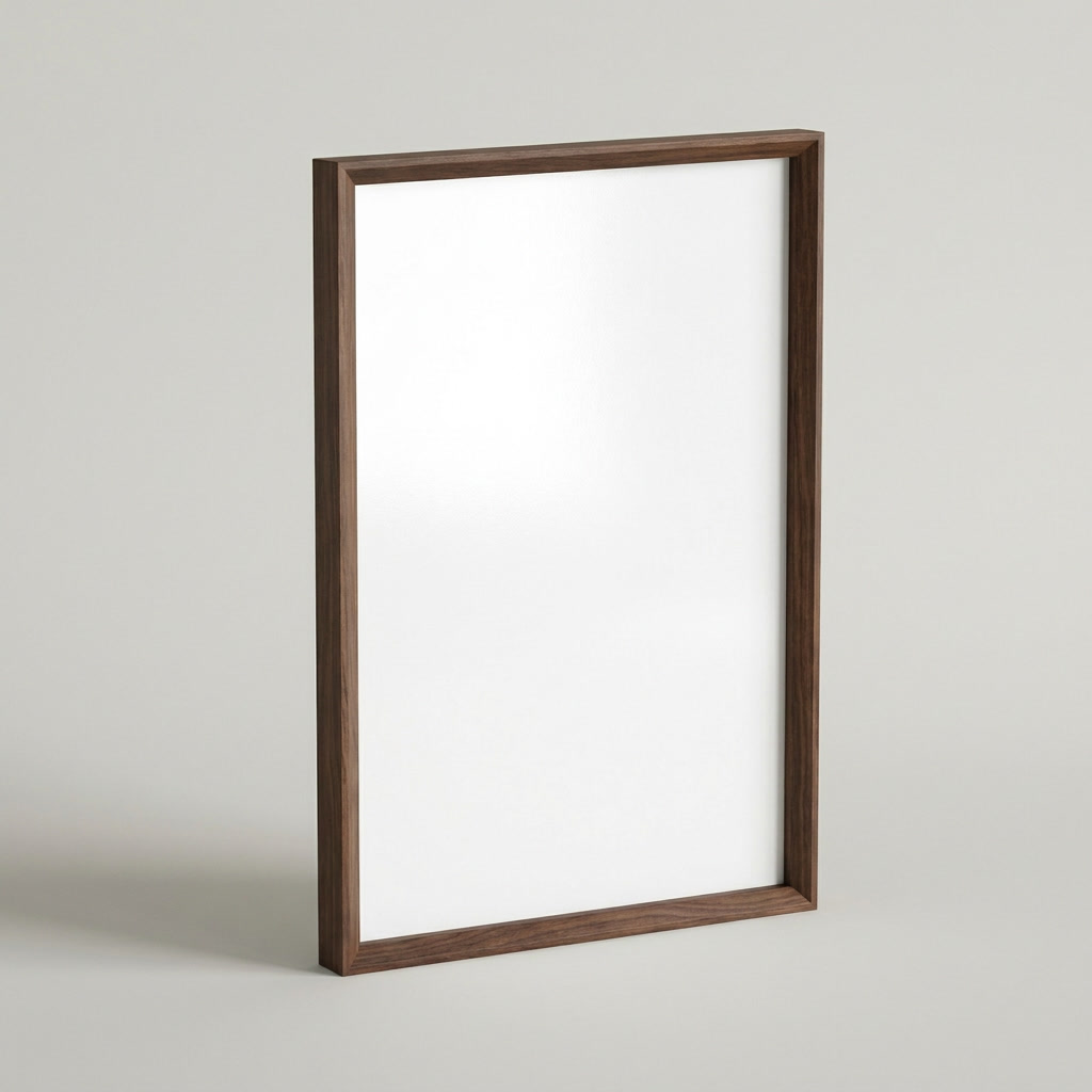 Póster con marco de madera prémium con papel semibrillante prémium