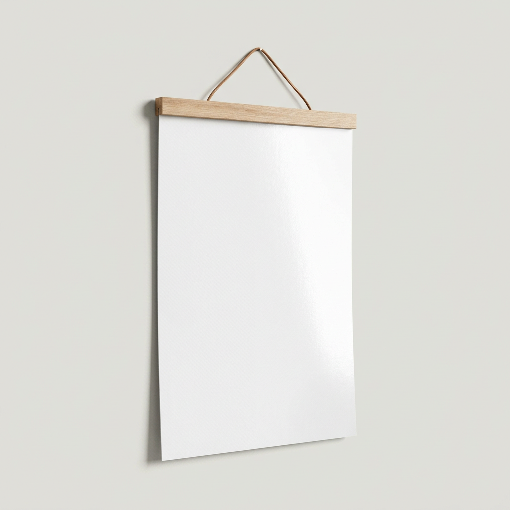 Póster de papel semibrillante clásico con colgador