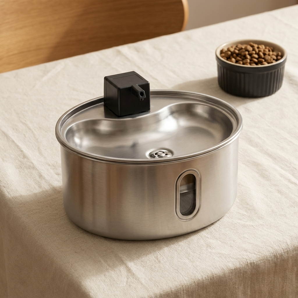 Pawter stainless steel pet water fountain product shot