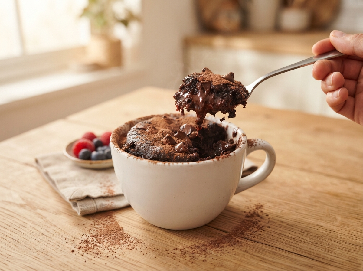 Brownie proteico de caneca