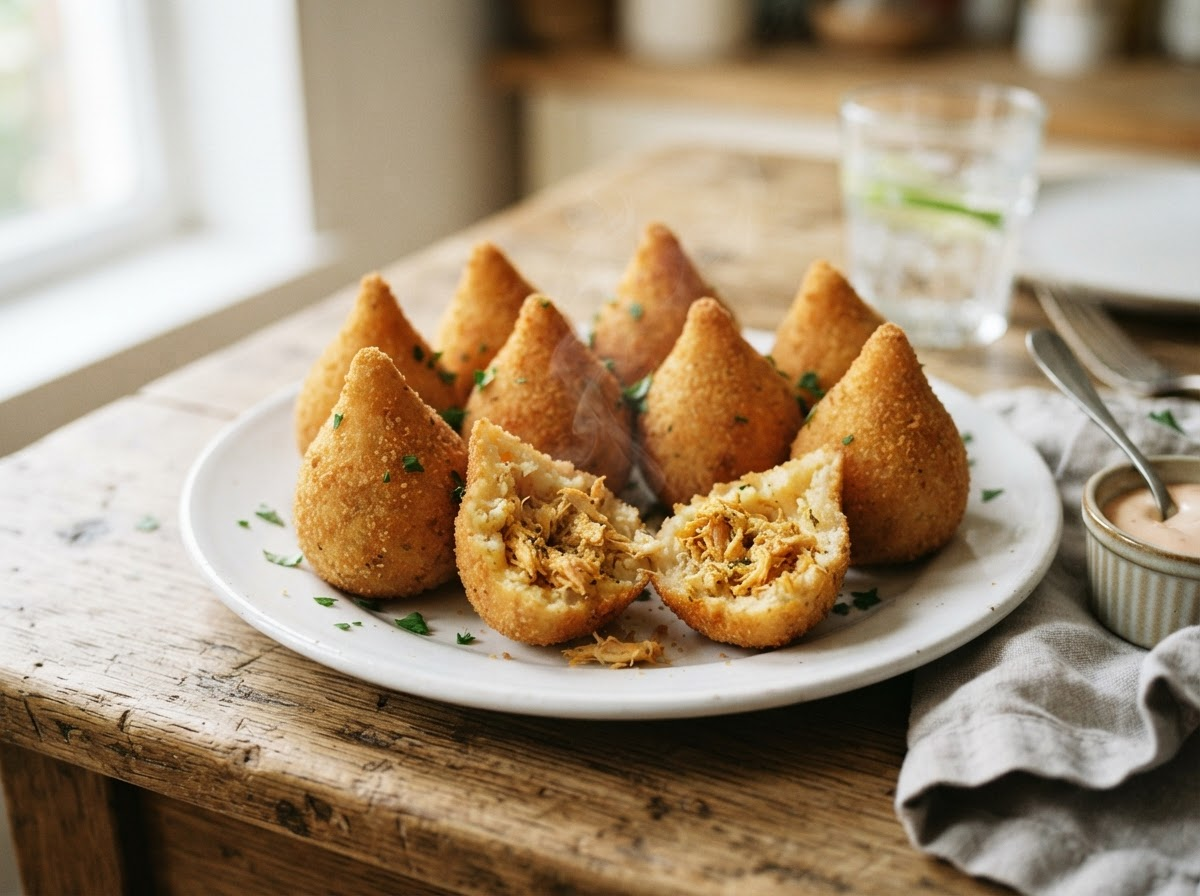 Coxinha de frango na airfryer