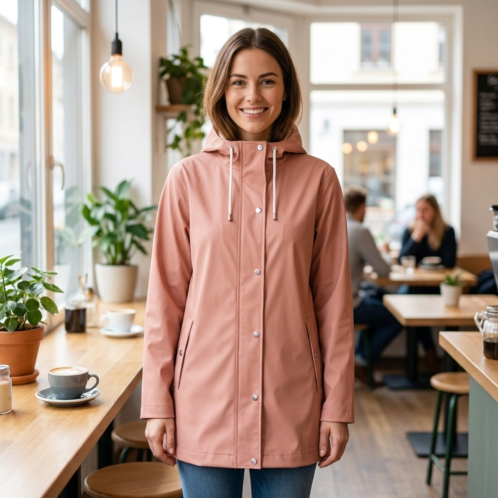 Women's Short Rain Jacket - Ash Rose