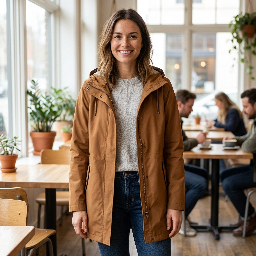 Women's Lightweight Raincoat - Toffee