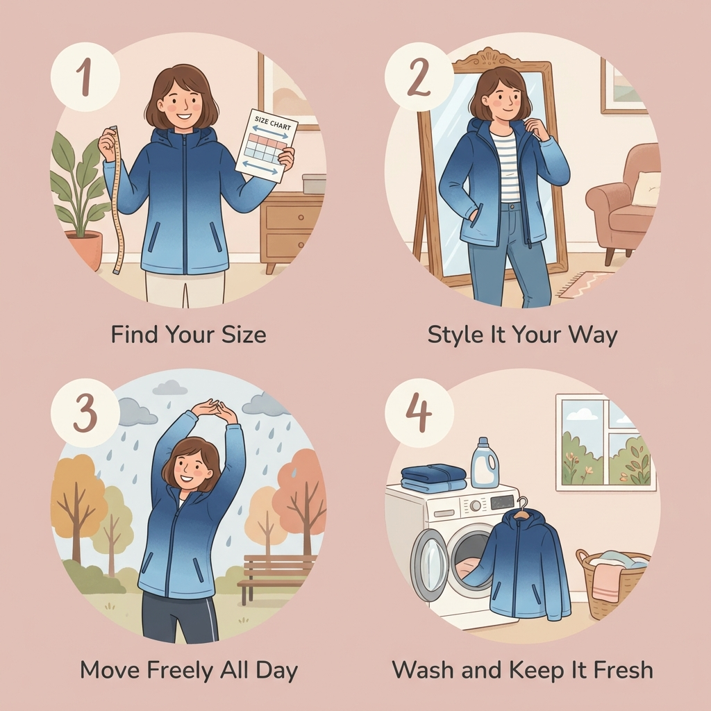 Women's A-Line Softshell Rain Jacket - Ombre Blue