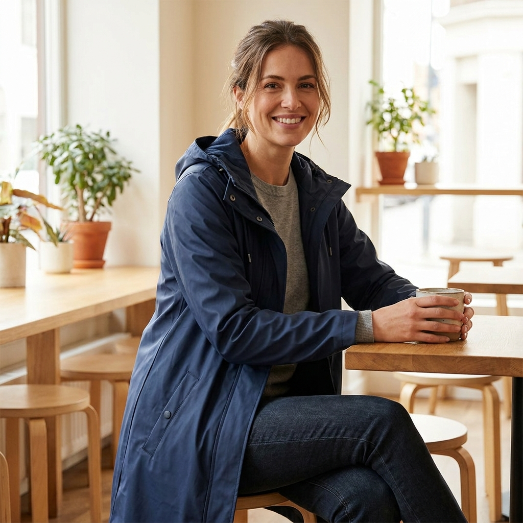 Women's Lightweight Raincoat - Estate Blue