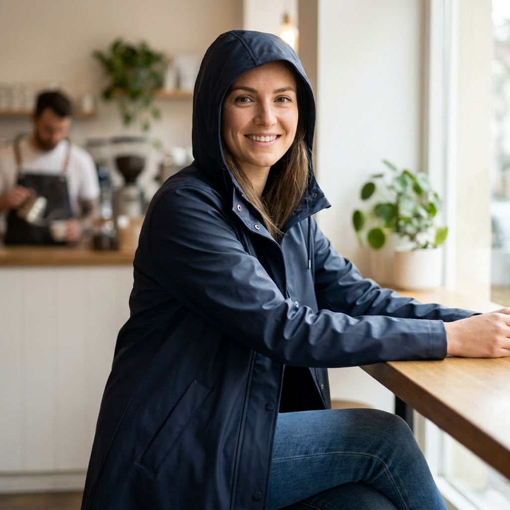 Women's Waterproof Raincoat - Dark Indigo