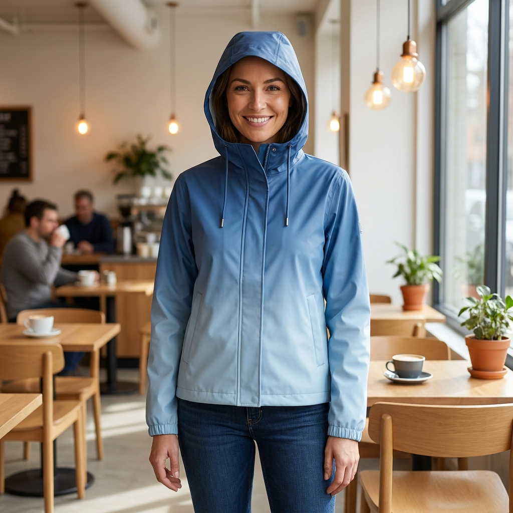 Women's Short Rain Jacket - Ombre Blue