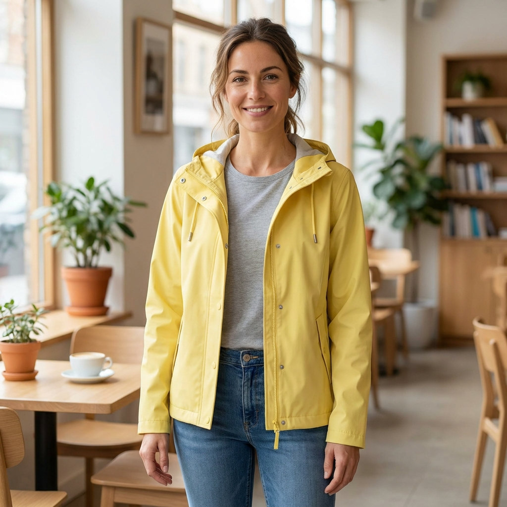 Women's Short Rain Jacket - Lemon Drop