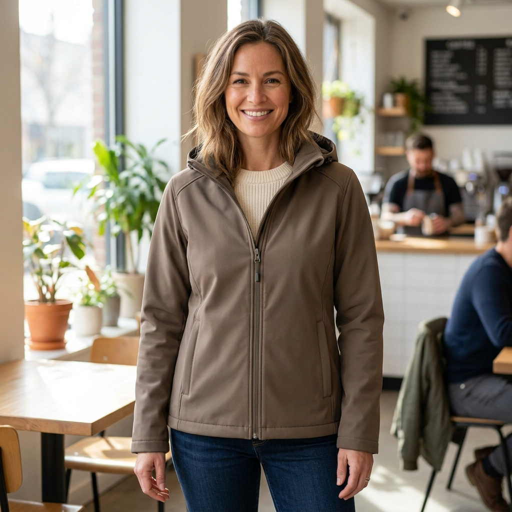 Women's Short Softshell Raincoat - Wren