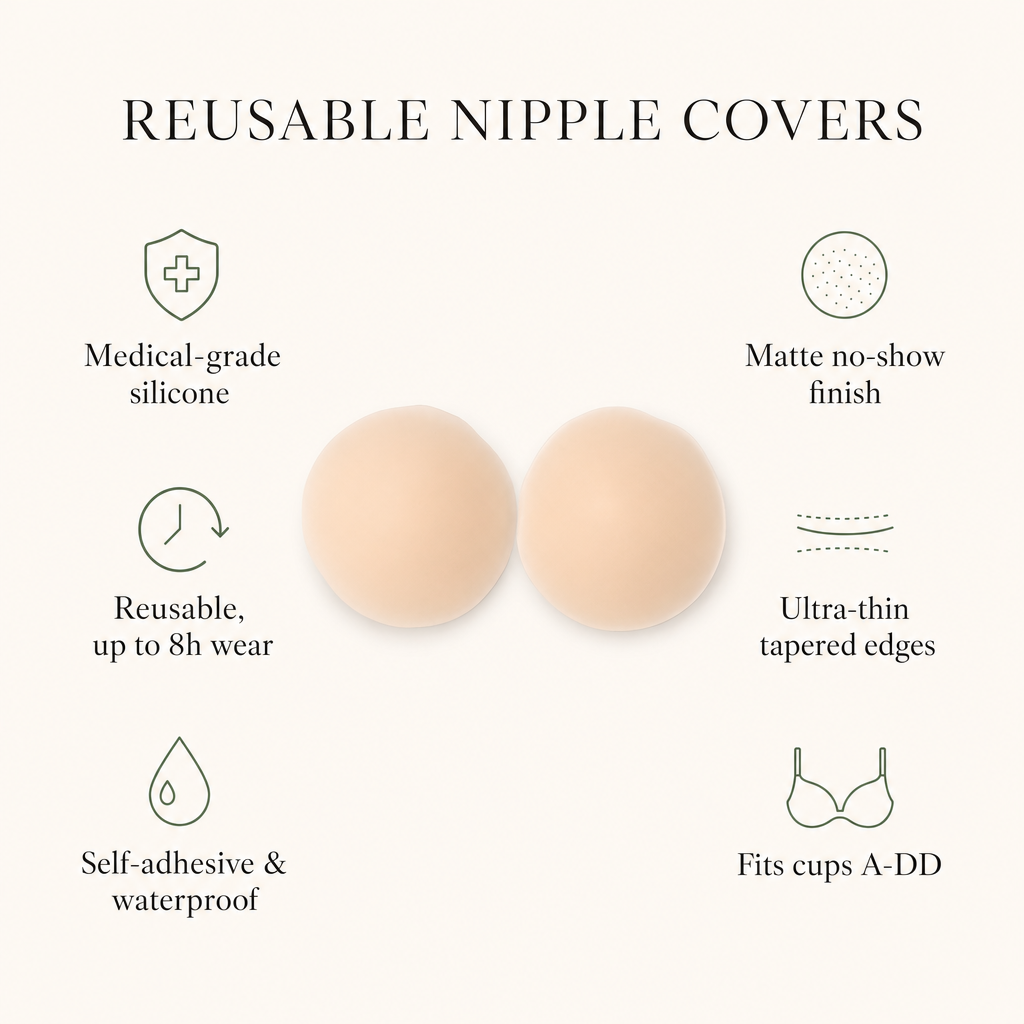 Key benefits: medical-grade, matte, reusable, tapered edges, waterproof, fits A-DD