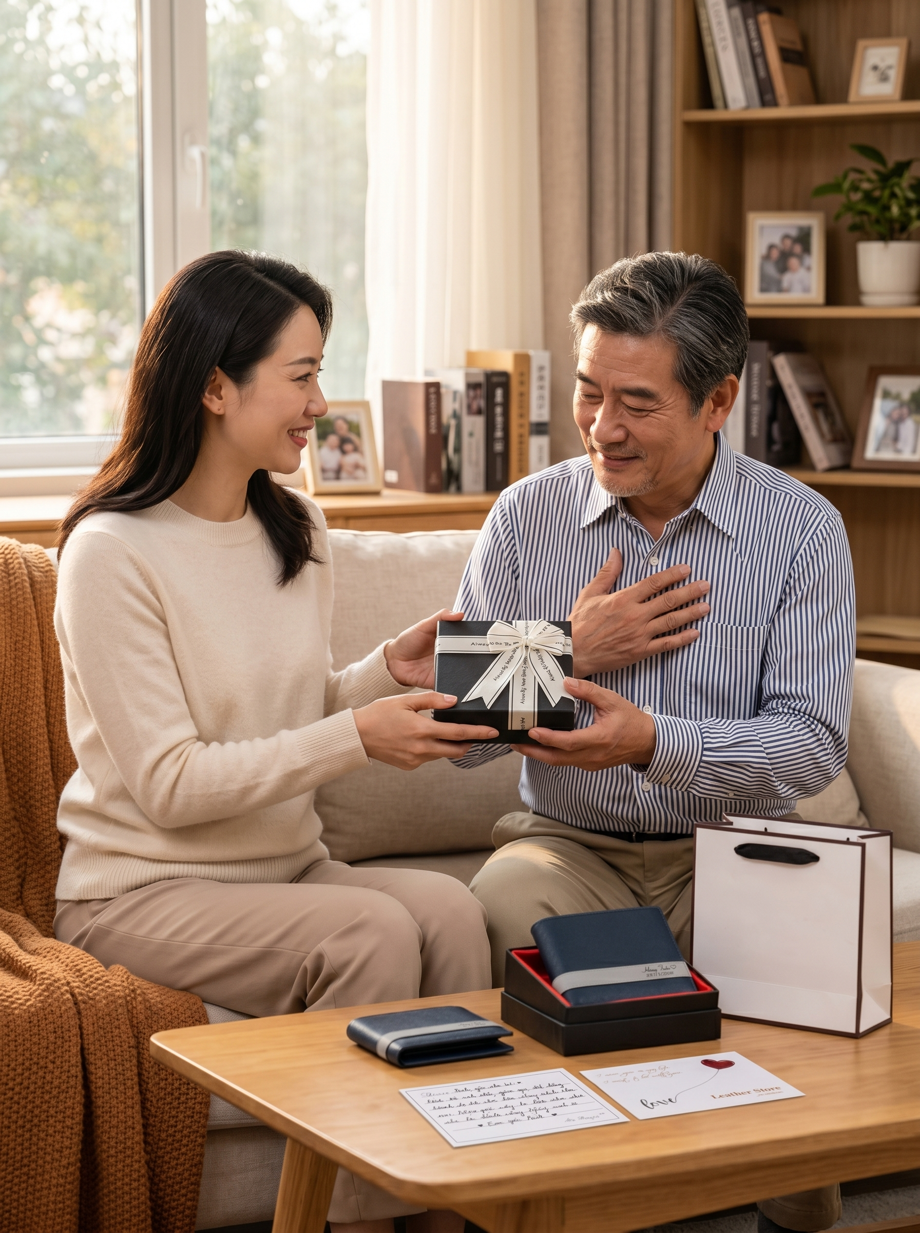 Hộp quà với nơ trắng