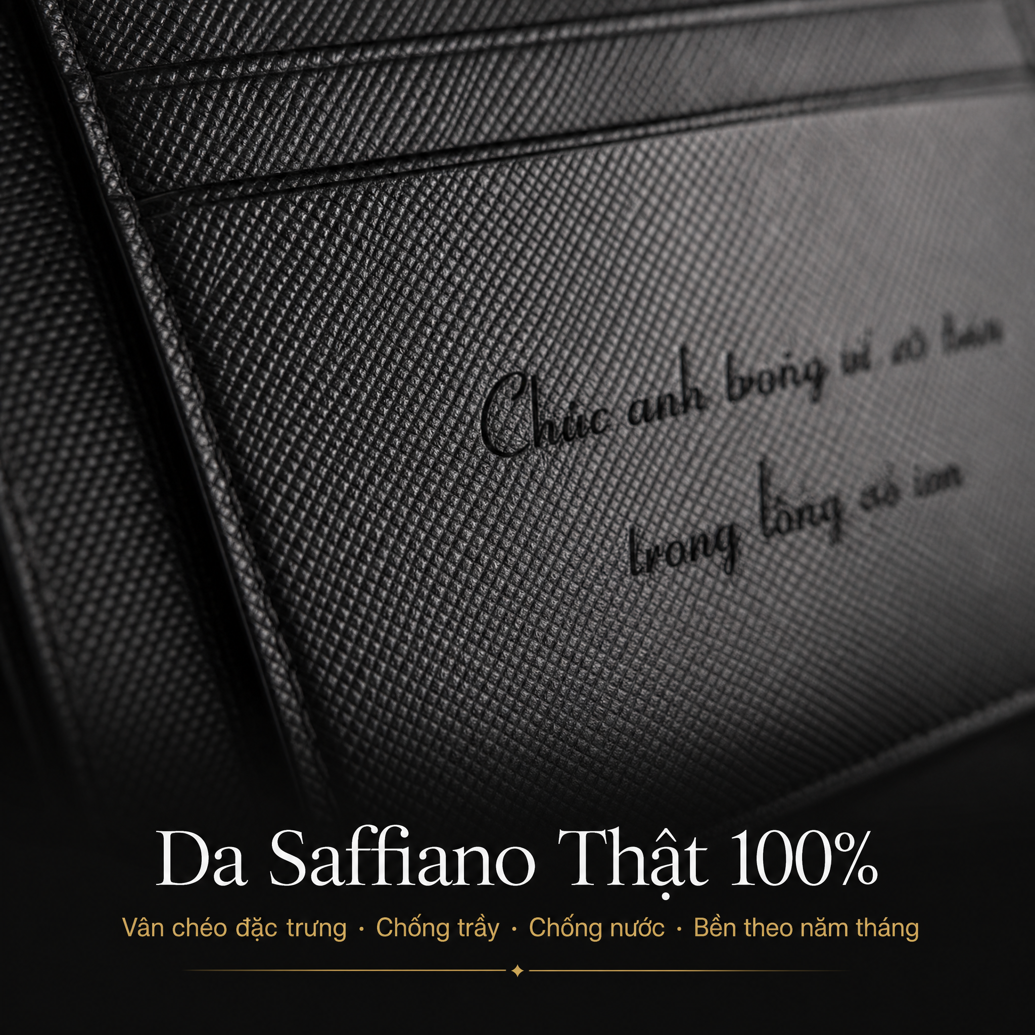 Vân da Saffiano thật 100%