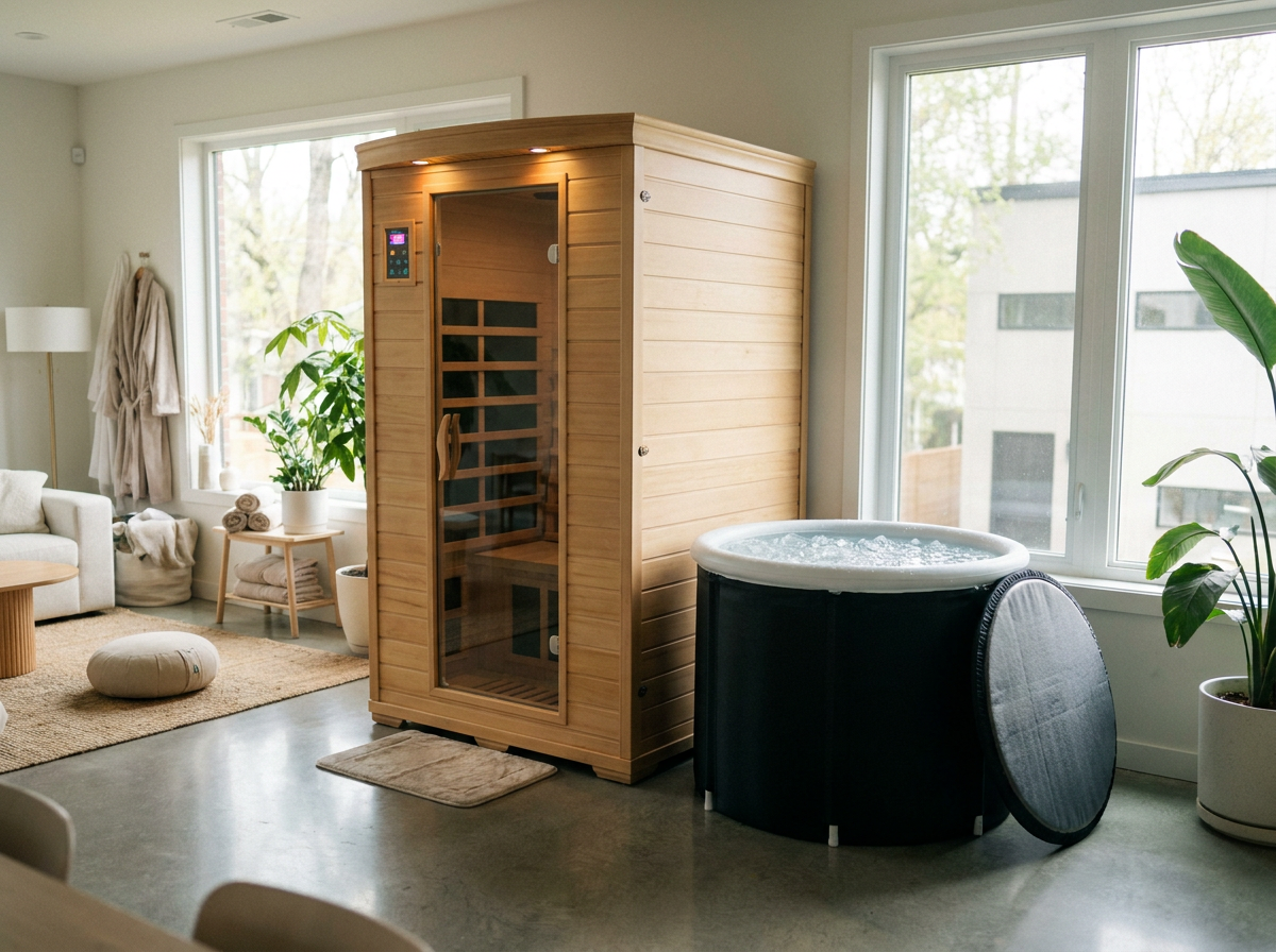 Infrarotkabine und Eisbad als Recovery-Setup zuhause – Infrarotsauna kaufen