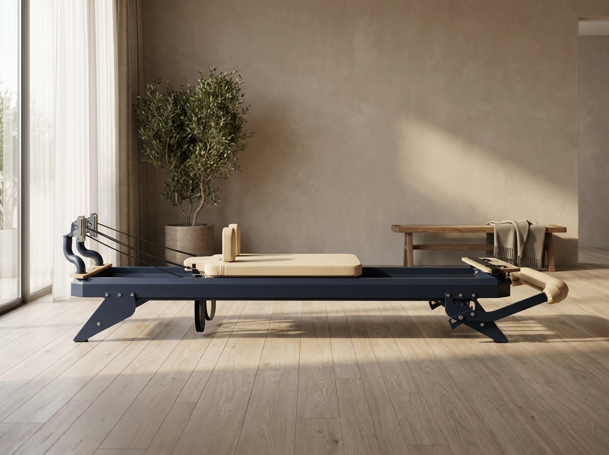 Hegren TALMA 62 Reformer aus Stahl in einem ruhigen, hellen Pilates-Studio